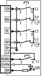 Esquema de conexiones 2220 con 1 tecla y 1 LED