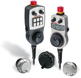 Hand-held pendant stations and handwheels